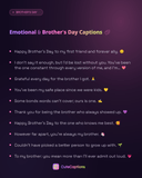 Emotional & Brother's Day Captions