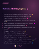 Best Friend Birthday Captions