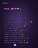 Dance Captions