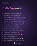 Profile Captions