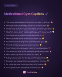 Motivational Gym Captions